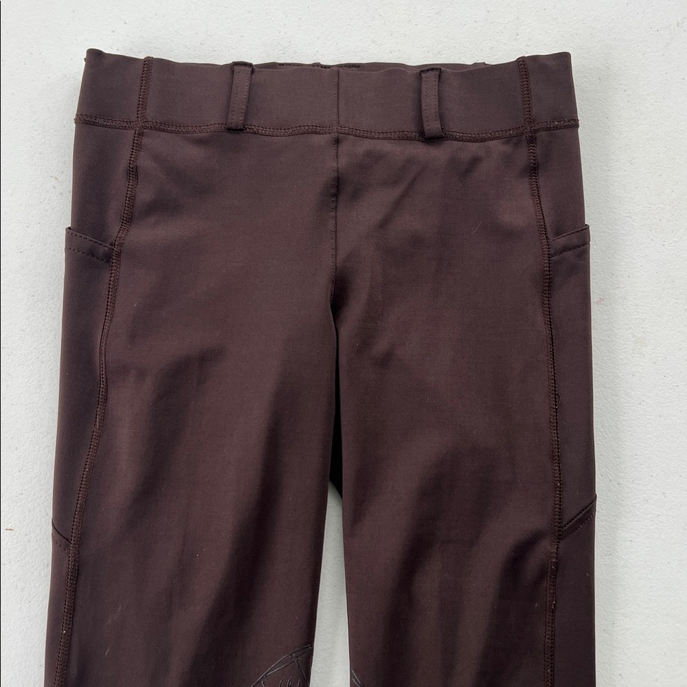Girls Ovation equestrian pull on riding pants Brown M 28 fits like 12/14 - Picture 3 of 12
